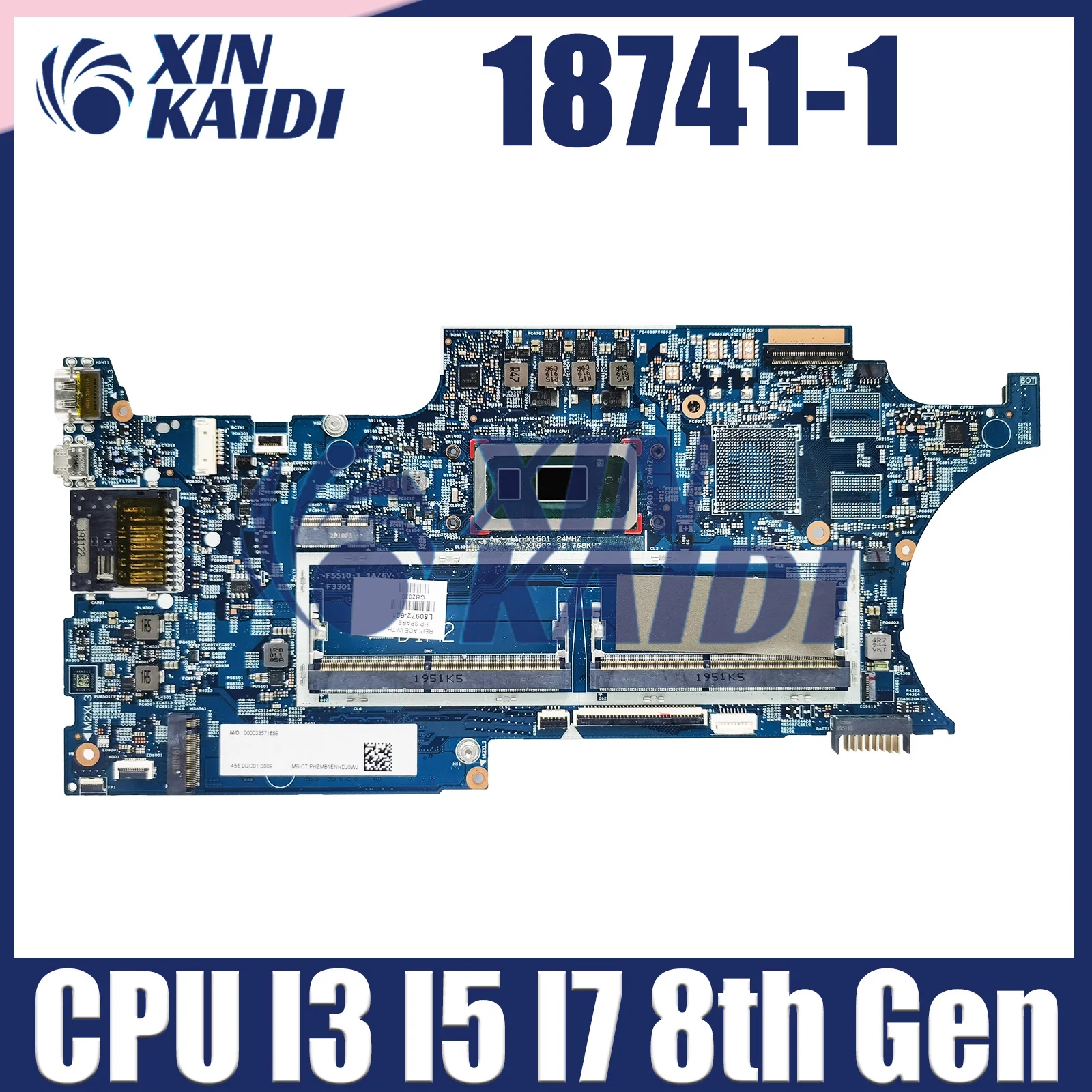 

Computer Mainboard For HP Pavilion X360 15-DQ 15T-DQ L50972-501 18741-1 L50972-601 Laptop Motherboard with CPU I3 I5 I7 8th Gen