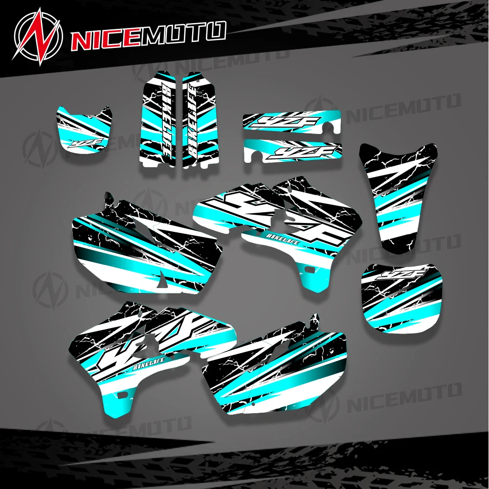 For Yamaha YZ250F YZ450F 2003 2004 2005 YZ 250F 450F YZF 250 450 Motorcycle Graphics Background Decals Sticker Customize