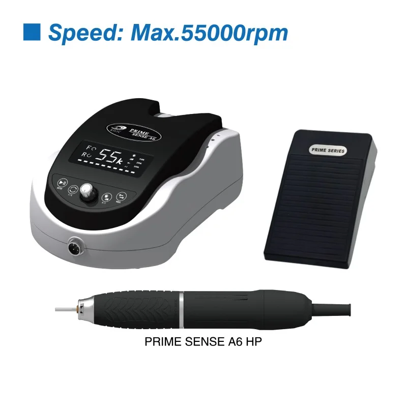 

RHJC PRIME SENSE A6 Professional Brushless Micromotor 55,000 RPM Adjustable Speed 230W Powerful Dental Jewellery Polishing Motor