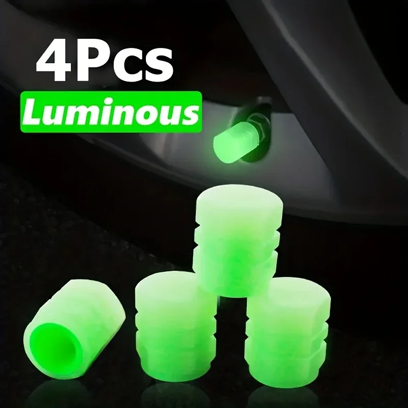 For Maserati 4pcs Luminous Valve Stem Cap, Universal Car Fluorescent Valve Stem Cap, Luminous Valve Stem Cap view 4