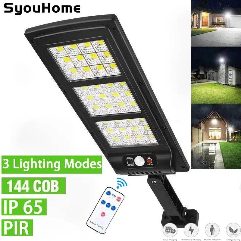 

Solar Street Lights Solar Lights 144Led 3 Light Mode Ip65 Waterproof Motion Sensor Street Lamp For Garden Path Yard