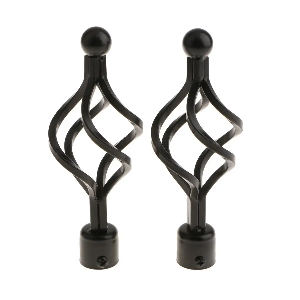 Decorative Curtain Rod Ends Iron Curtain Rail Support Finials Window Pole Bracket for Hotel Room