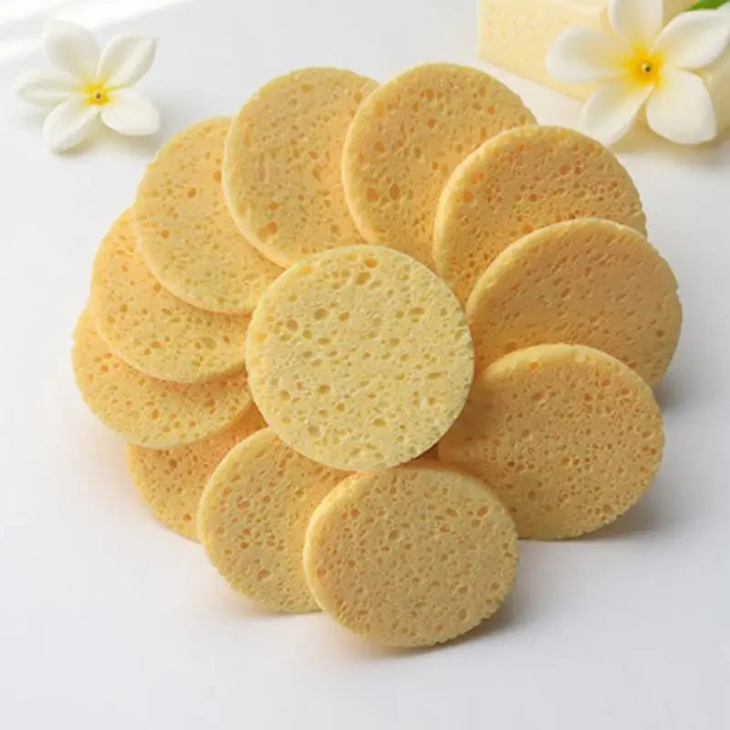

50Pcs Face Cleaning Sponge Natural Wood Pulp Soft Compressed Cellulose Facial Cleansing Brightening Skin Care Facial Sponge