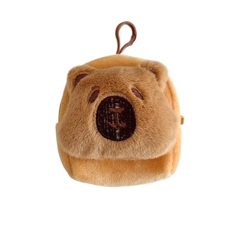 กระเป๋าใส่หูฟังน่ารักขนาดเล็ก dompet koin การ์ตูน capybara กระเป๋าใส่ตุ๊กตาผ้ากำมะหยี่กระเป๋าใส่การ์ดความจุขนาดใหญ่กระเป๋าแต่งหน้าแฟชั่นกระเป๋าลิปสติก