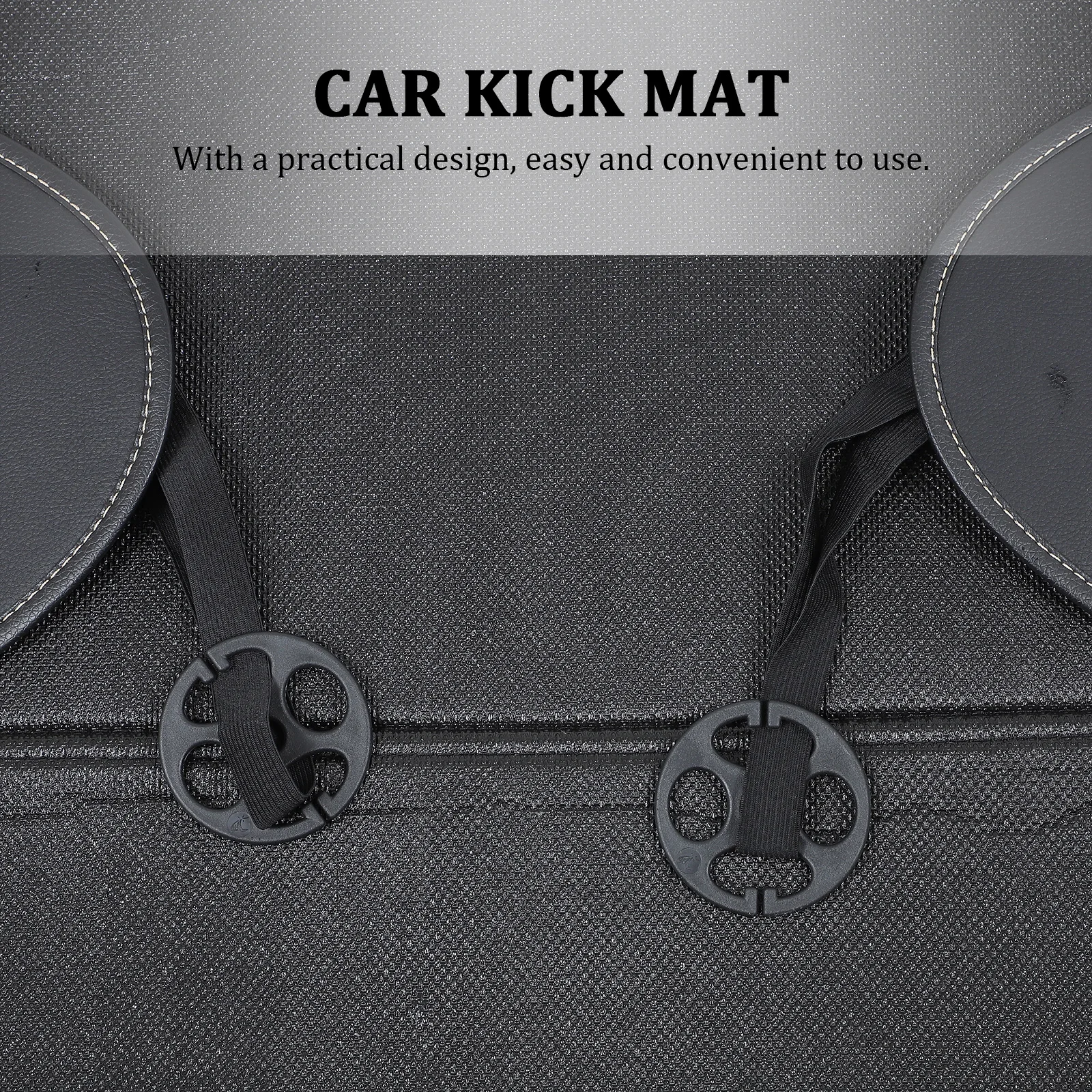 

2pcs Car Seat Kick Mat Back Protector PU Anti Kick Pad Black Storage Gadgets Portable Car Interior Supplies
