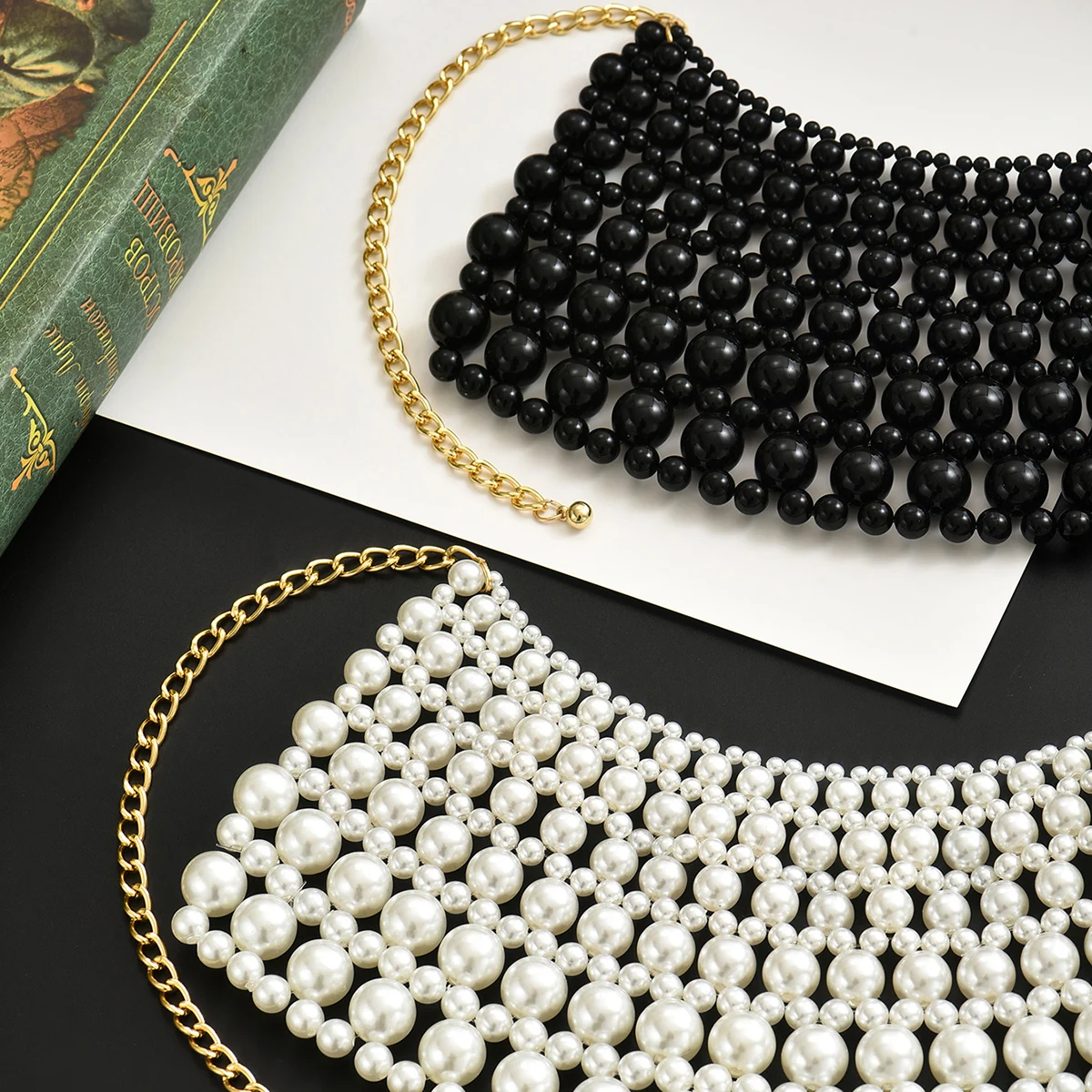 สร้อยคอแฟชั่น ไข่มุก ชุดแต่งงาน สายคล้องไหล่ เครื่องประดับ ลูกปัดทำมือ ดีไซน์แบรนด์