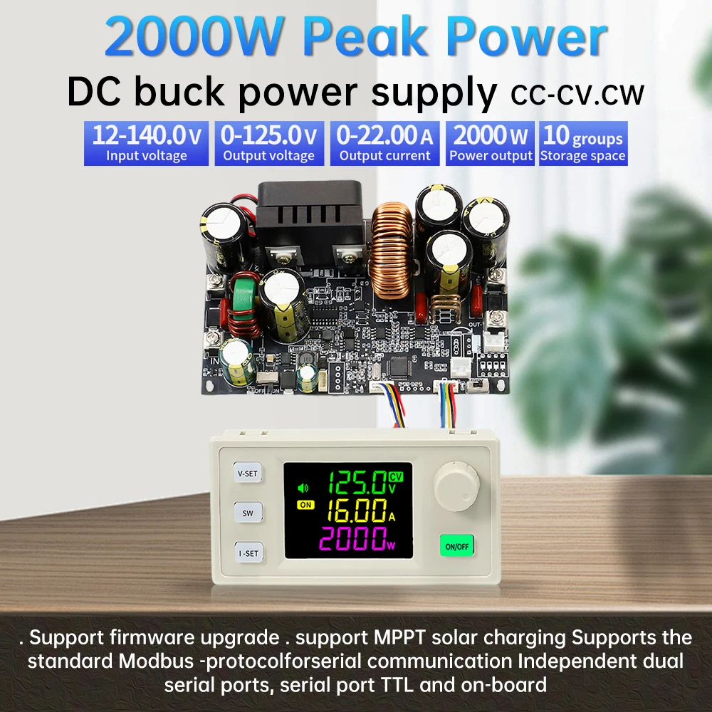 XY12522 CNC Adjustable Voltage Power Supply Constant Voltage and Current Step-down Module DC 12-140V 22A/2000W