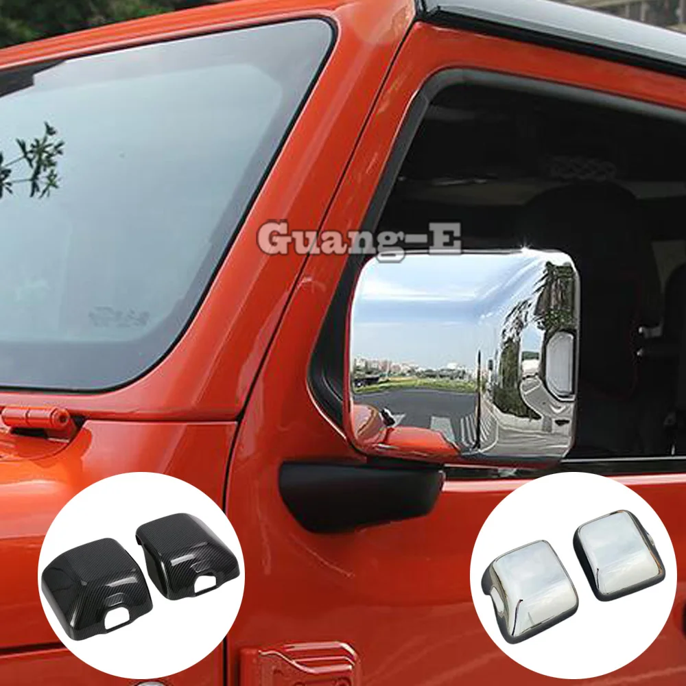 

Car Sticker ABS/Carbon Fiber Back Rear View Eyebrow Side Door Mirror Trim Frame For Jeep Wrangler JL 2018 2019 2020 2021 2022
