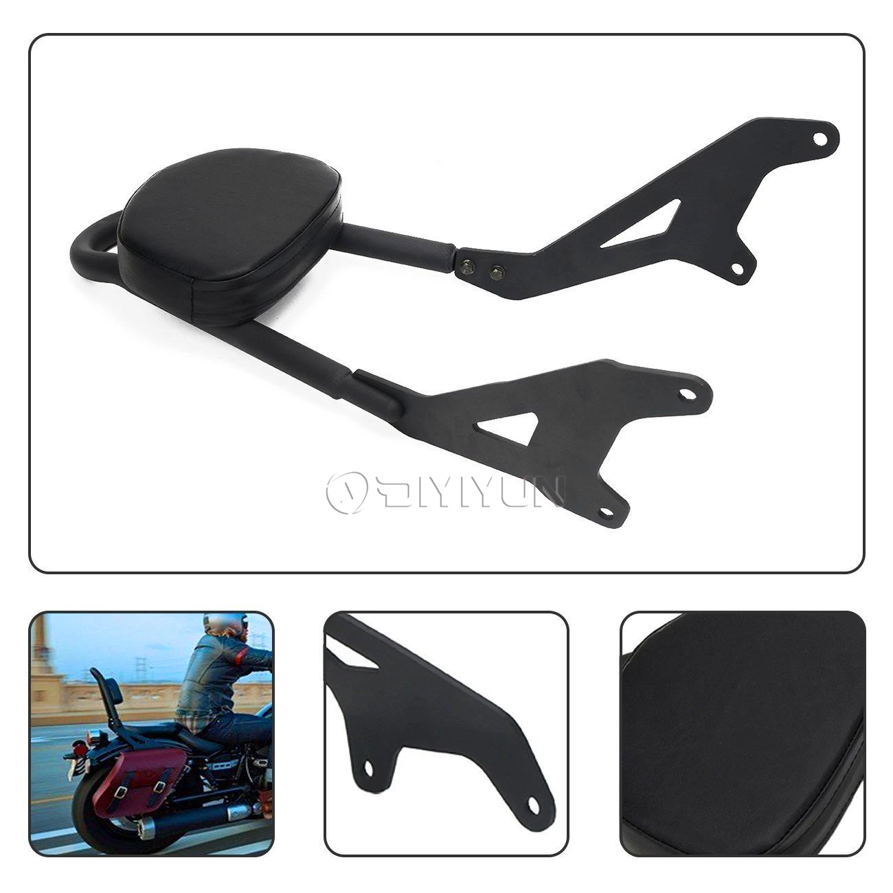 Motorcycle passenger Seat Backrest pad rear Sissy Bar Cushion For Yamahas Star Bolt XVS950 2014-17 16 15