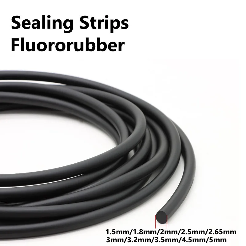 Solid Strip Seal Fluororubber Dia 1.5mm-5mm High Temperature Oil Resistant Fluororubber Sealing Rope
