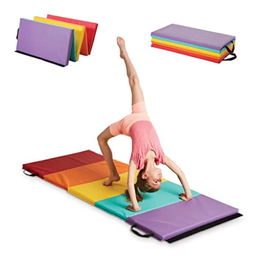 

Tumbling Mat for,5-Panel Thick 1.25" Foldable Exercise Mat for Yoga, Pilates, Stretching, Folding Gymnastics Mats at Home, Gym