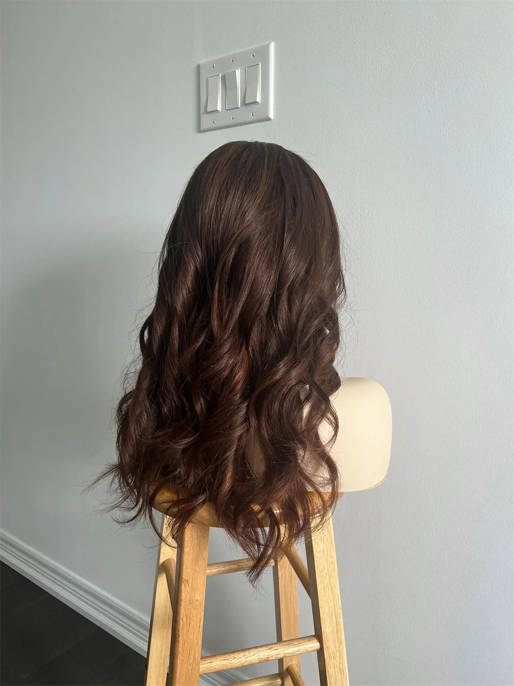 لينة جزء مجاني 26 بوصة طويل براون غلويليس 200 الكثافة الجسم موجة الدانتيل 5x5 قاعدة الحرير باروكة من شعر طبيعي للنساء BabyHair preplucked #3