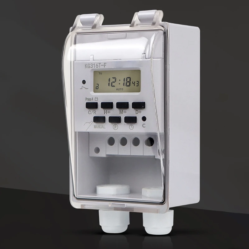 220V 60A Digital Timer Switches Electronic Hour Weekly Programmable Time Controllers 1Min 158H Timer Switches KXRE