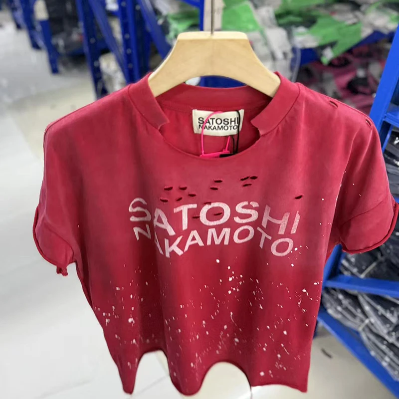Real Photo Satoshi Nakamoto Sleeveless T-shirt Classic Black White Green Red with Letter Prints White Ink-printed Top Tee