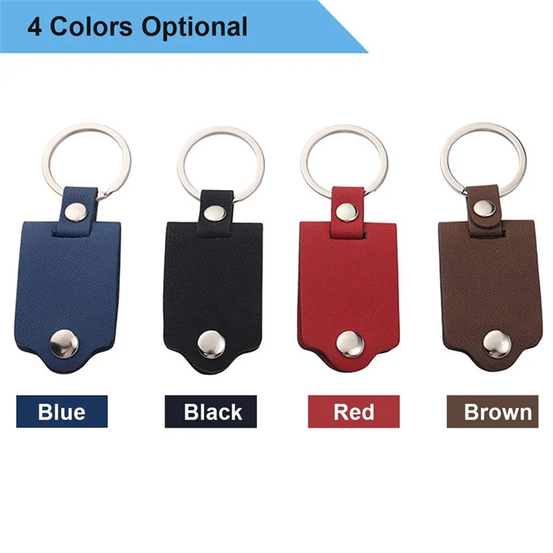 Heat Transfer-Press Key Ring For Sublimation Keychain Blanks 10 Pcs Bulk, PU Leather Key Chains For DIY Photo& Text