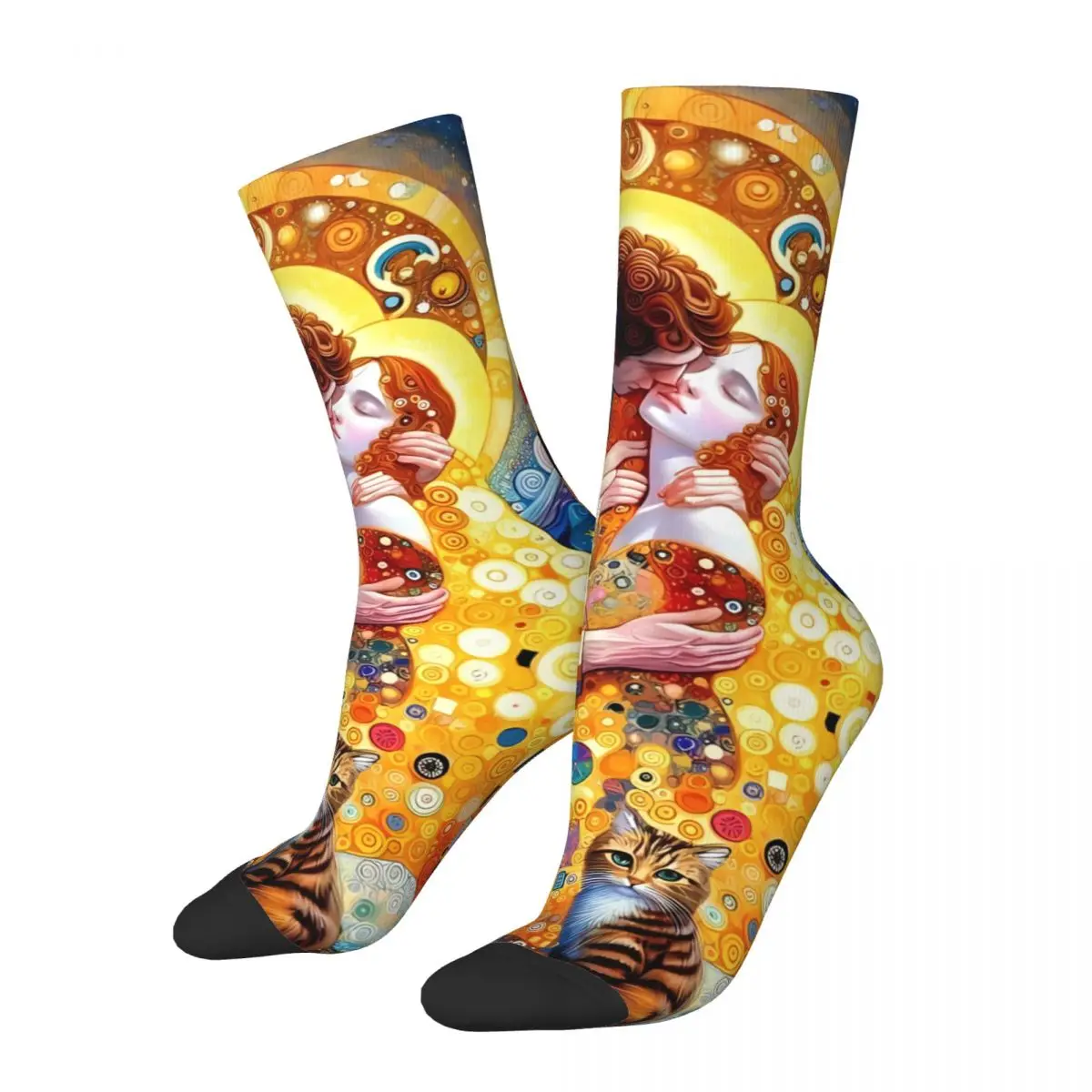 Gustav Klimt Painting Art Sock Printed Man Polyester