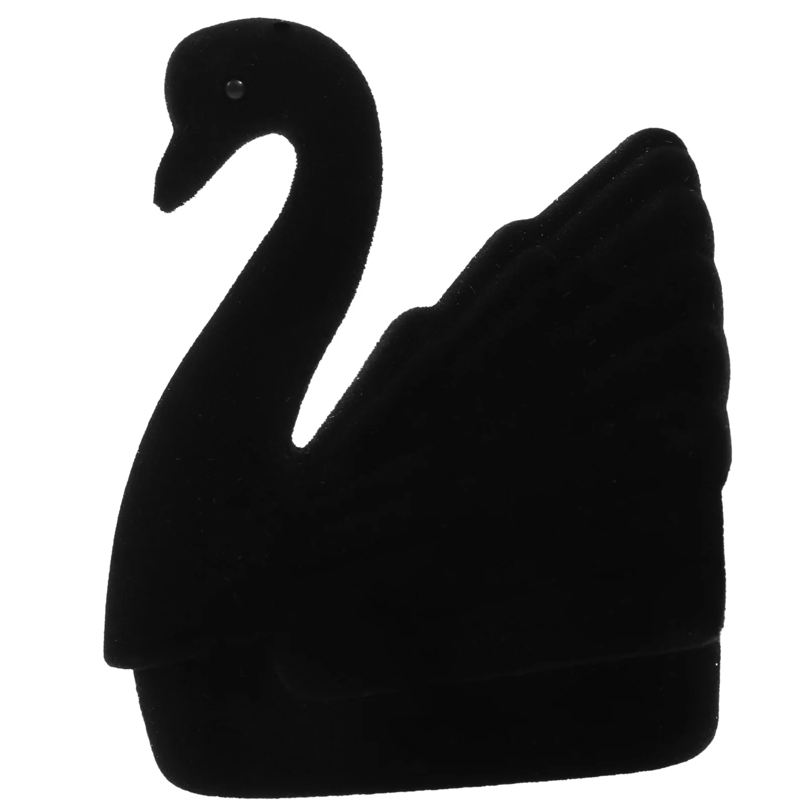

Jewelry Box Lovely Swan Shape Flocking Material Safe Durable for Wedding Ceremony Engagement Ring Earrings Necklace Gift
