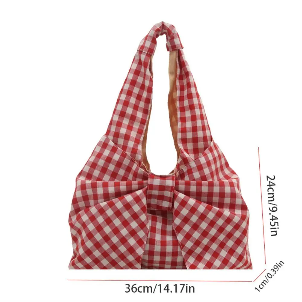 Casual Korean Style Bow Shoulder Bag Bowknot Large Capacity Canvas Vest Bag Cloth Printing Handbag Women
