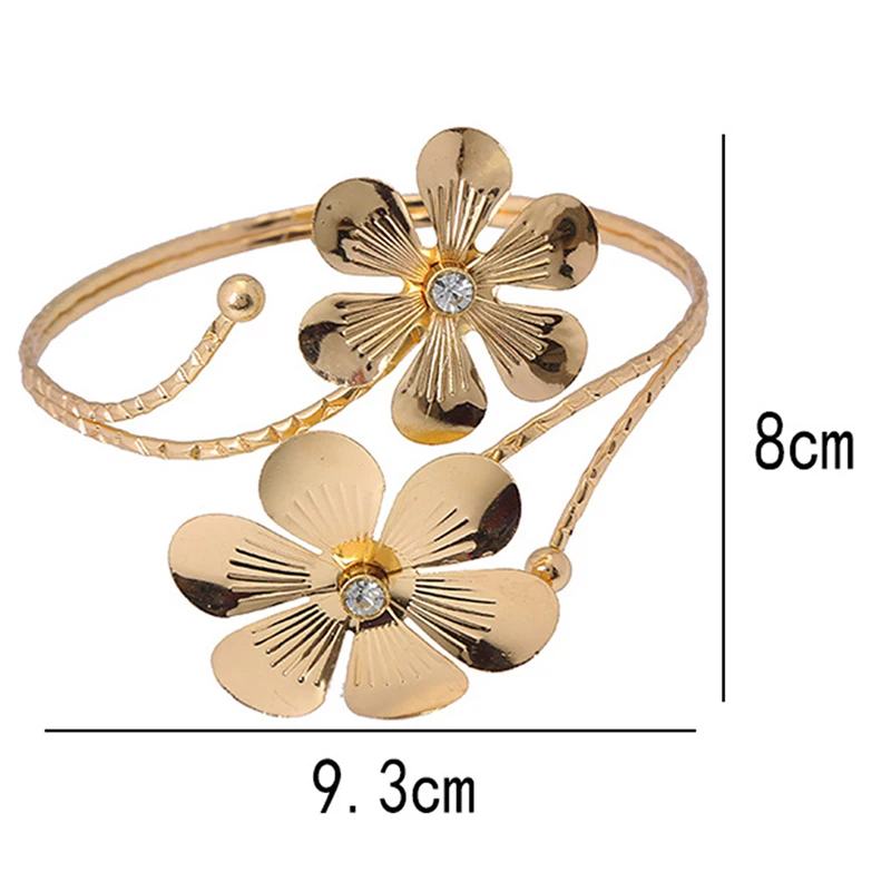 Bohemian Leaf Charm Upper Bracelet Arm Chain Metal Hollow Out Leaf Armband Retro Arm Cuff Bangle Body Bracelets