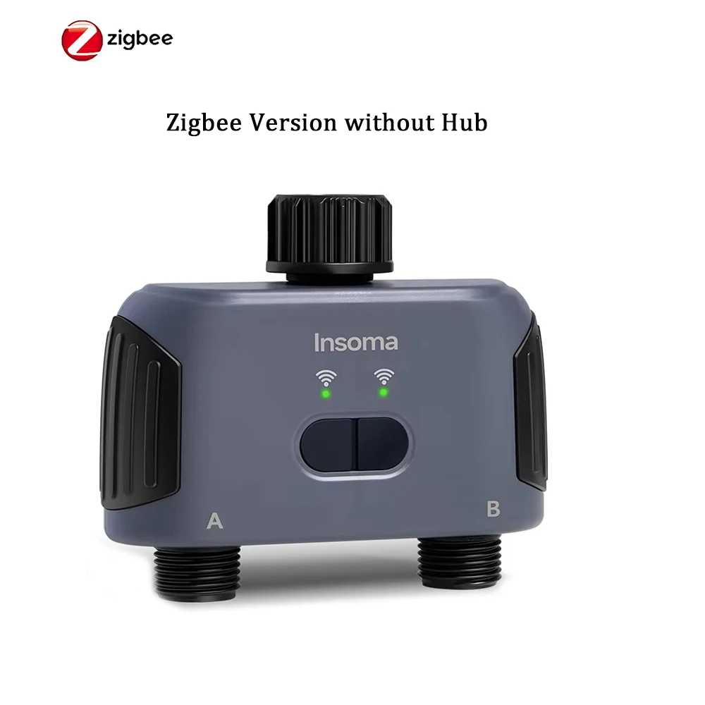Insoma Automatische Water Timer Zigbee Wifi 2-Outlet Tuinirrigatie Watering Systeem Sprinkler Programmeur Gereedschap ondersteuning Alexa