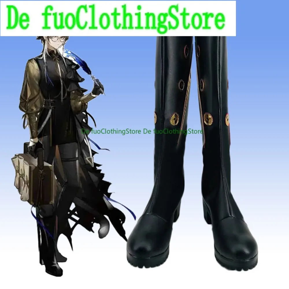 Defuo Arknights Playwright 코스프레 신발 애니메이션 퍼포먼스 부츠 애니메이션 게임 롤 플레잉 신발 및 부츠 할로윈 파티