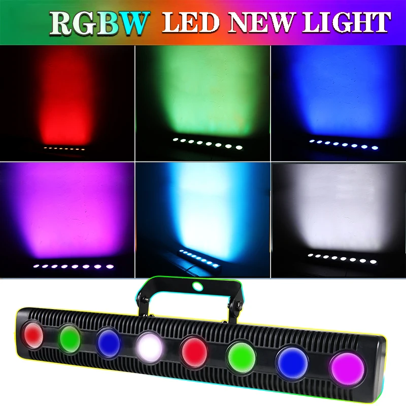 8 LED RGBW 4IN1 DMX Wall Wash Lamp DJ Disco Party Par Stage Light Effect for Dance Bar Holiday Wedding Xmas Halloween Decorate