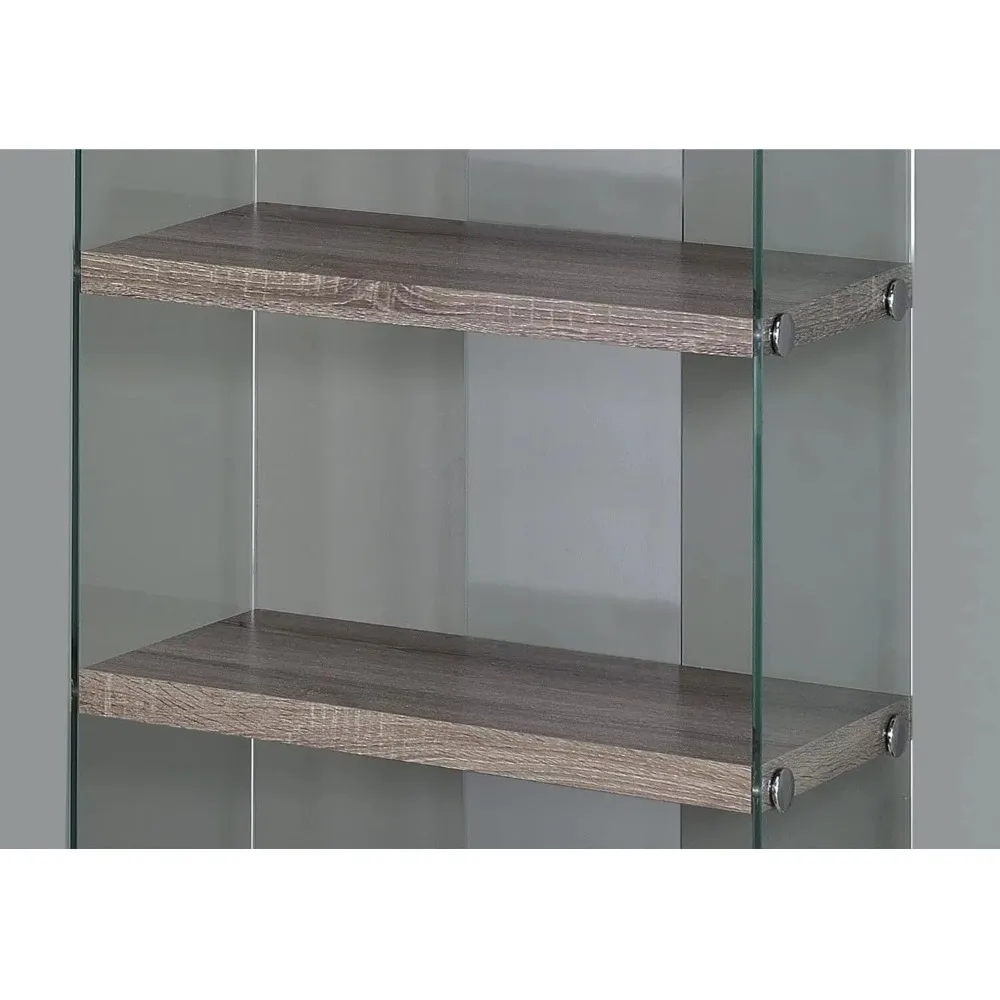 Specialties Bookcase - 5-Shelf Etagere Bookcase - Contemporary Look with Tempered Glass Frame Bookshelf - 60