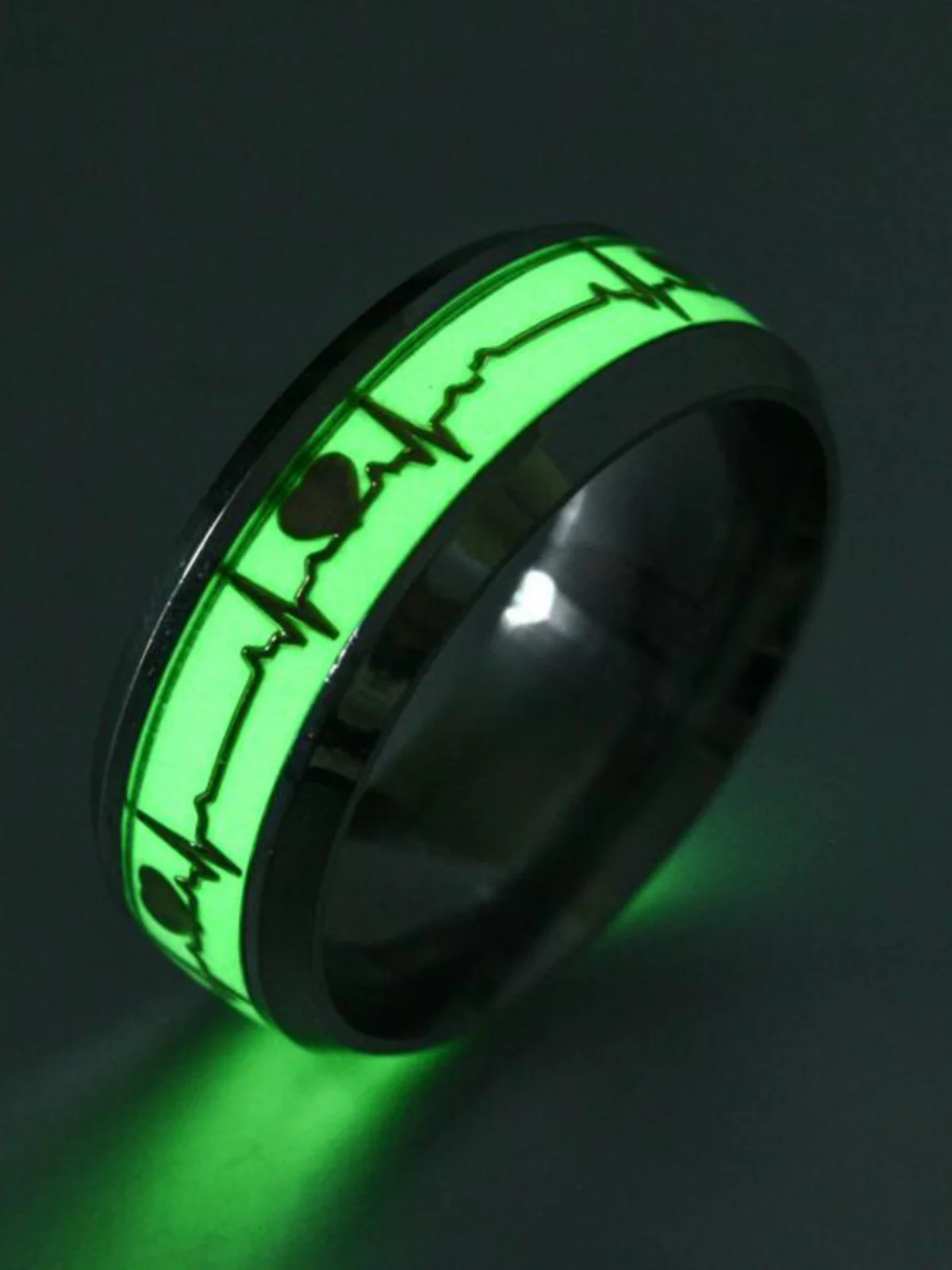 

Heart Ring Never Fade Luminous ECG Couple Ring Fashion Hand Accessories World Jewelry Wholesale Exquisite graceful unique senior