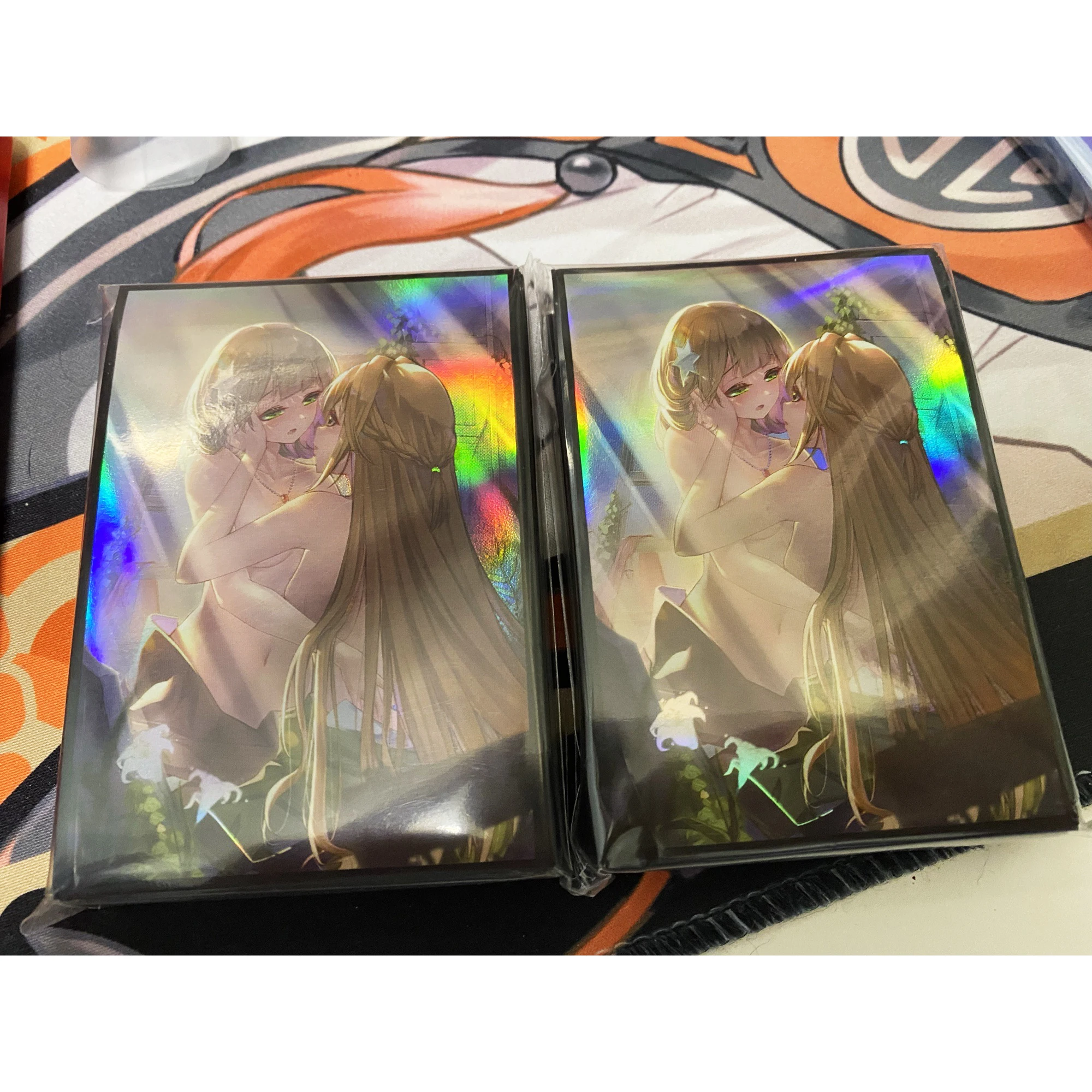 63x90mm 50PCS/LOT Laser YU-GI-OH Card Sleeves Illustration Anime Protector Card Cover for Board Games Trading Cards