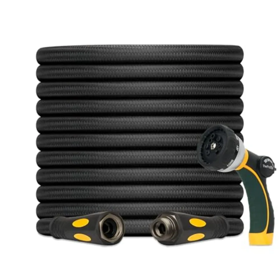 

Garden Hose 100 ft Heavy Duty Non-Expandable Long Water Hose No Kinking Lightweight Full Property Coverage 1/2 in x 100 ft