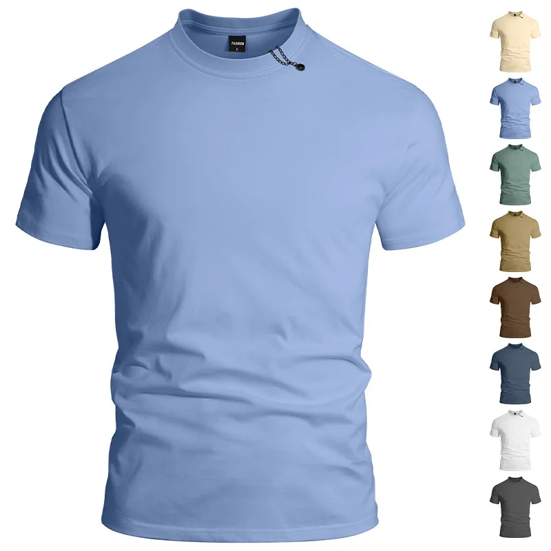 

Летняя мужская простая однотонная модная повседневная спортивная рубашка, в сочетании с футболкой с коротким рукавом, одежда для велоспорта и бега