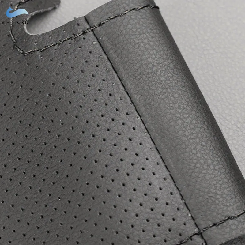 

Black Perforated Leather Steering Wheel Cover Trim For BMW 1 2 3 Series F20 F21 2011-2019 F22 F23 2014-2019 F30 F31 2012-2019