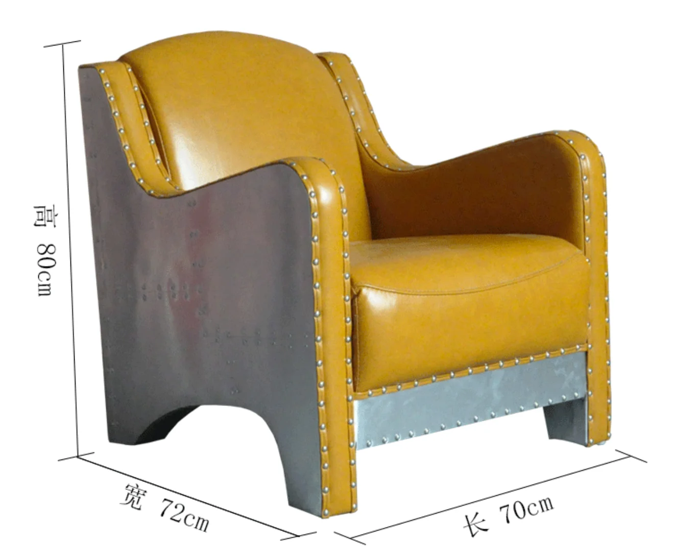 Aviator Retro Industrial Vintage Luxury Genuine Leather Chaise Lounge Chair for Bedroom and Living Room Home Furniture