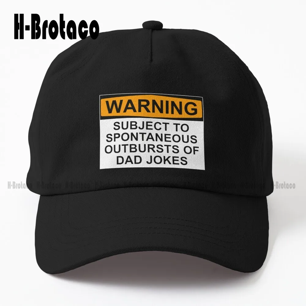 Warning: Subject To Spontaneous Outbursts Of Dad Jokes Dad Hat Black Caps Hunting Camping Hiking Fishing Caps Harajuku Cartoon