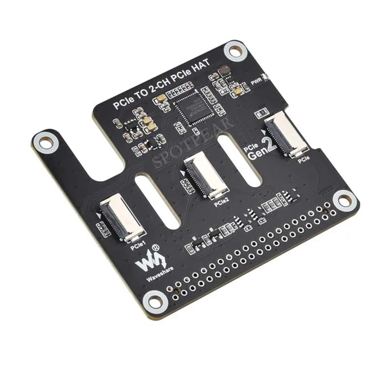 Picture 4: Raspberry Pi 5 PCIe to 2-CH PCIe FFC Dual PCIe HAT Expansion Board Pi5 Double 16PIN PCIe interface can stack for Raspberry Pi 5