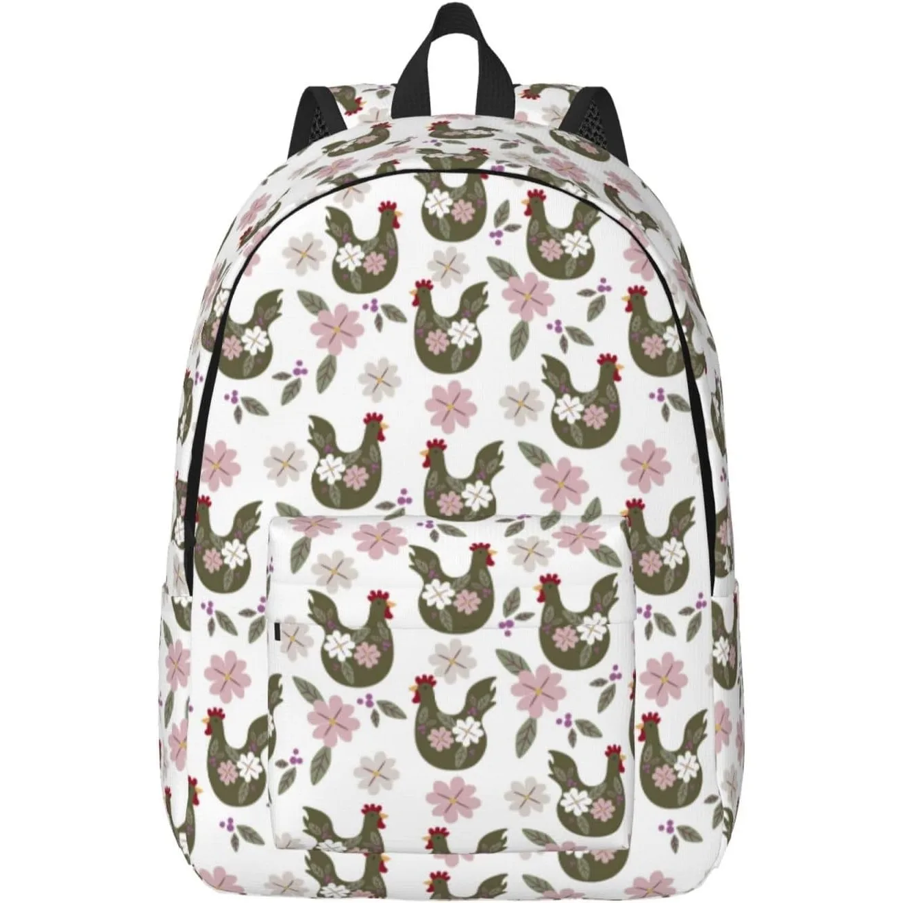 

Travel Laptop Backpack - Abstract Cute Chicken Flower Computer Canvas Backpack Bag with Adjustable Straps