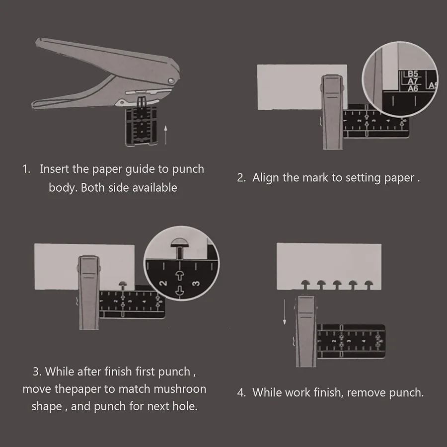 Imagem -04 - Mushroom Shaped Single Hole Punch Chip Collector Uso Fácil e Rápido Punch Azul com Régua de Posicionamento