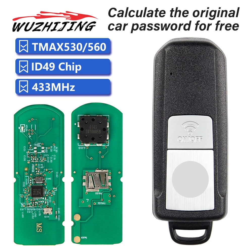 

motorcycle key 315/433.92mhz id49 chip chave remota da motocicleta para for yamaha TMAX-530 TMAX-560 nmax xmax nvx 2016-2021