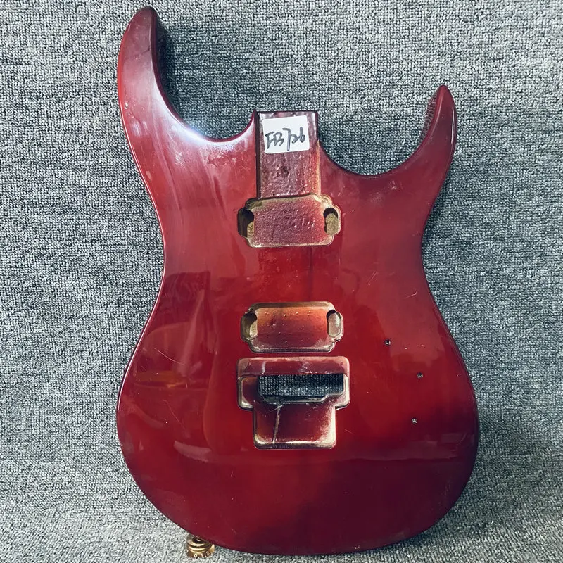 

FB726 Transparent Red Color Unfinished Electric Guitar Body in Solid Wood for Floyd Rose Guitar Replace and DIY Damages