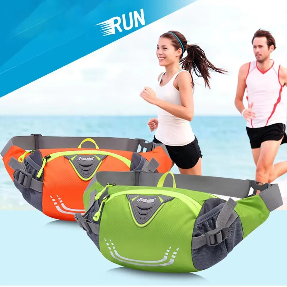 KoKossi Outdoor Cycling Waist Bag Running Fanny Pack Fishing Hiking Belt Kettle Pouch Gym Bike Sport Fitness Water Bottle Pocke