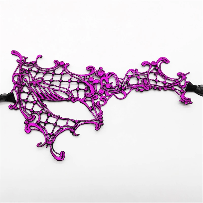 Masque pour les yeux en dentelle Sexy, masque mascarade Cosplay, demi-visage pour Halloween, couvre-chef H9ED