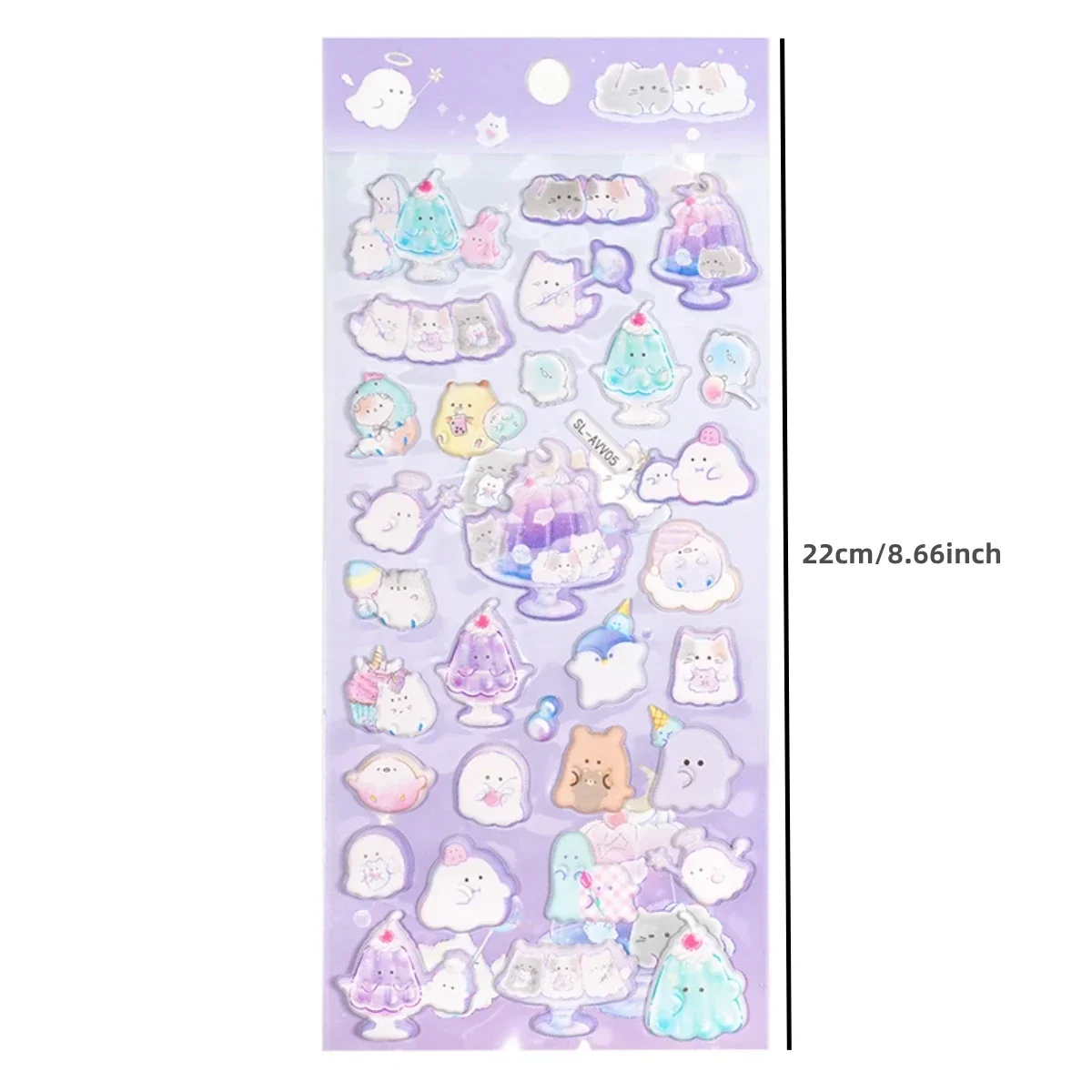 Kawaii Little Ghost Cartoon 3D Puffy Stickers Stationery Diy Scrapbooking Journal Sticker Adhesive Decor Art Supply CuteStickers