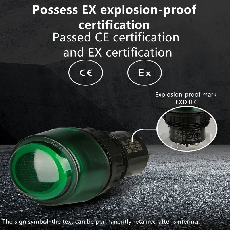 2pcs 30mm Hole Spacing Explosion-proof Signal Light Indicator 24V36V220V380V Red Green yellow white Blue Distribution Box Light