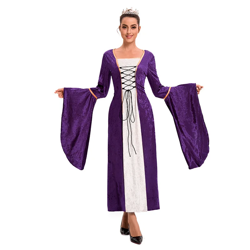 Halloween Hit Queen Court Kostüm Long Sve Gürtel Langes Dr Performance Kleid Bühnenaufführungskleidung Damen Faion