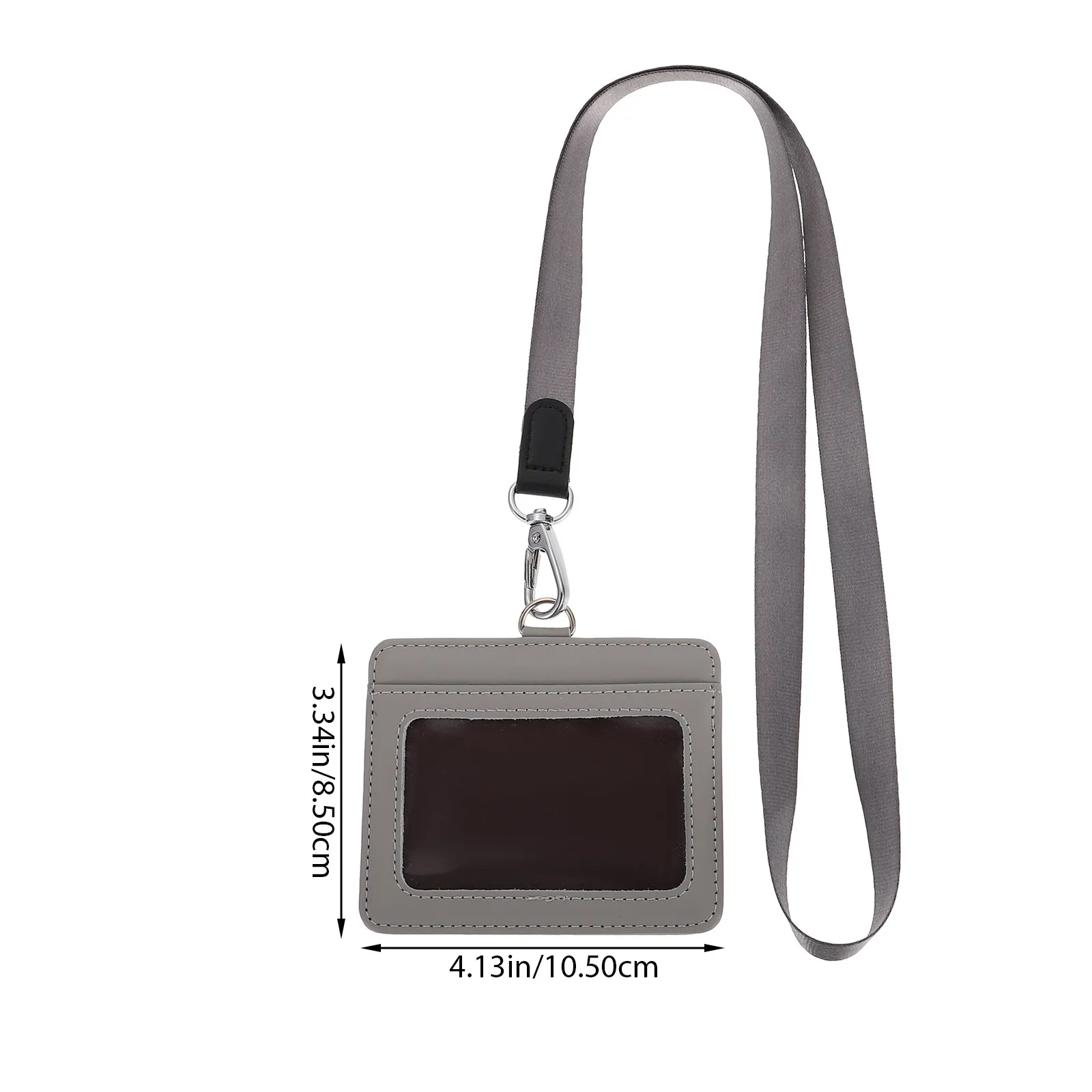 PU Id Badge Holder Entrance Guard Card Case Meeting Badge Holder with Lanyard Lightweight Portable Sealed Protective Id Cards