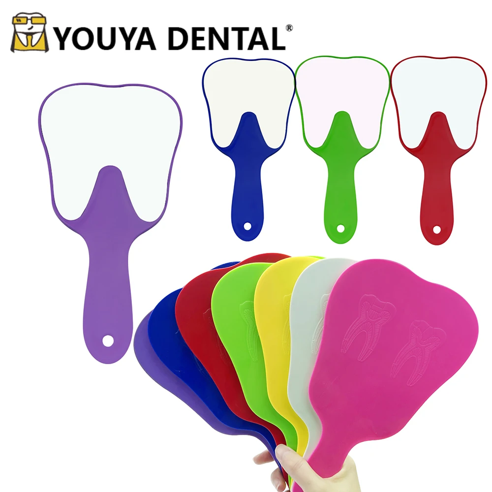 Teeth Shape Unbreakable Dental Hand Mirror Mouth Mirrors Dental Mouth Examination Makeup Mirror Dentist Gifts