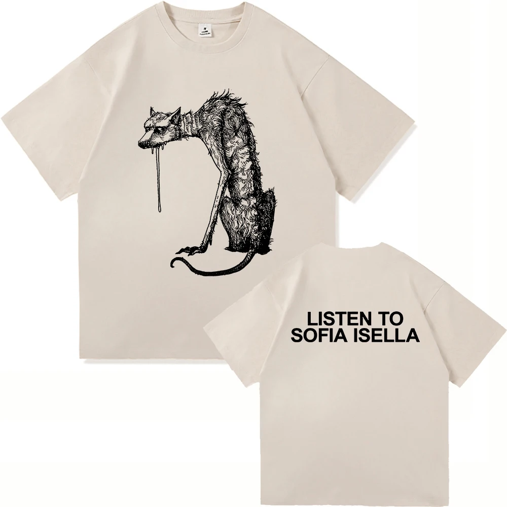 صوفيا إيسيلا عشاء الكلب التي شيرت موضة 2025 ألبوم الأرنب الرجال/النساء الملابس Harajuku بلايز عالية الجودة القطن بلايز