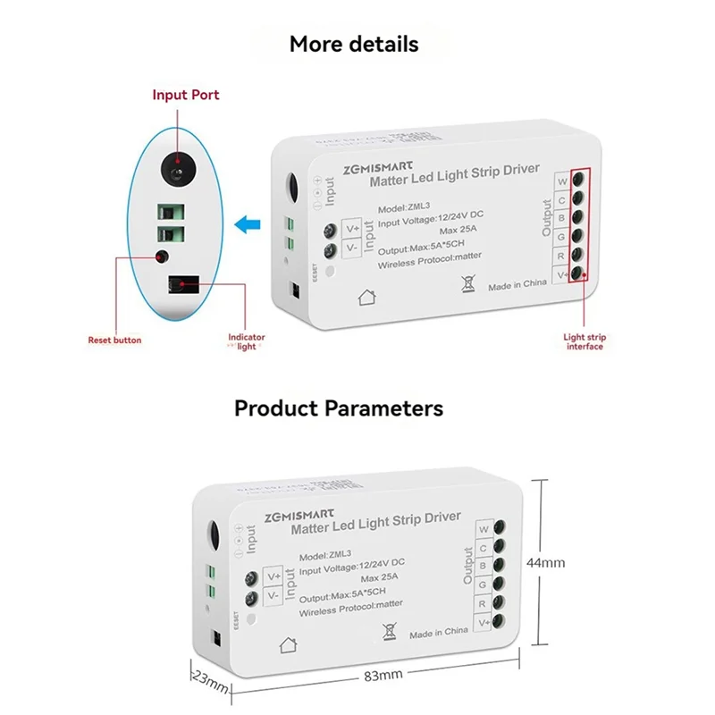 【Superdeals】 Controlador de luz de tira LED Wifi 4X Matter Controlador CW Tira de LED Bixb/Siri/Para Google Home/Para soporte de Control Alexa