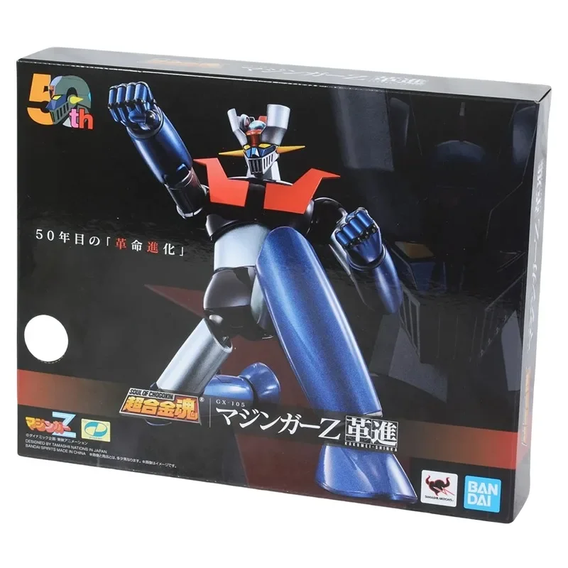 Original Genuine Bandai Anime MAZINGER Z SOUL OF CHOGOKIN 50th KAKUMEI SHINKA GX-105 Model Toys Action Figure Gifts Collectible