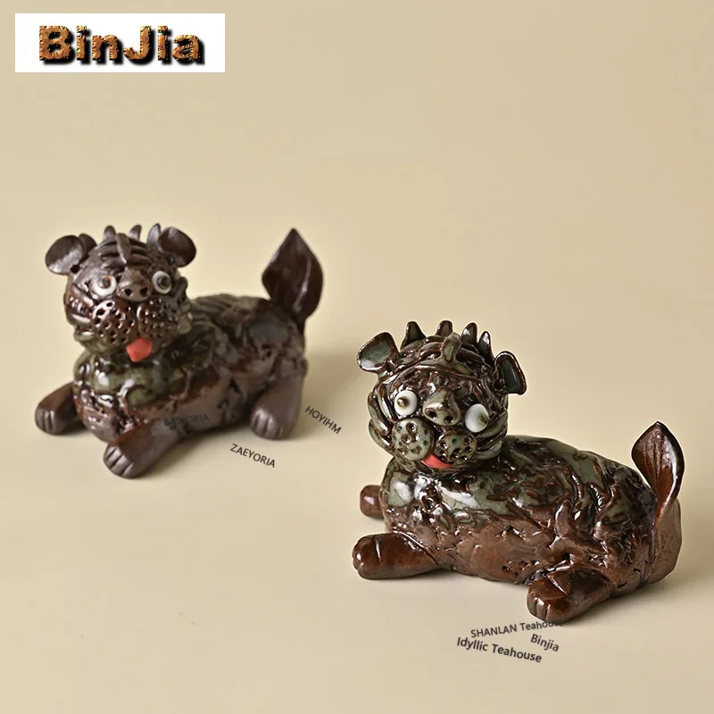 Clear Water Kiln Fambe Ugly Tiger Tea Pet Elegant Flowerpot Landscaping Tea Figurine Play Toys Tea Statue Ornaments Supplies